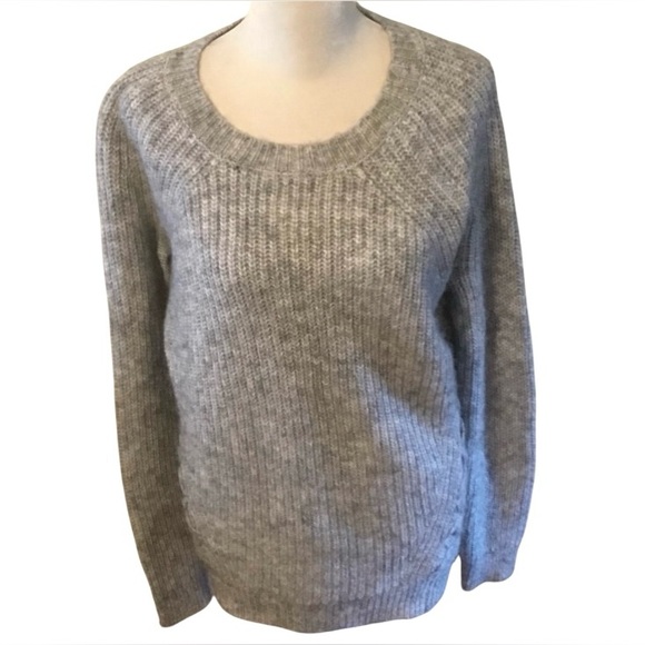Cynthia Rowley Sweater Sz M Wool Blend Marbled Gray Warm Cozy Cabincore Layering - Picture 1 of 8
